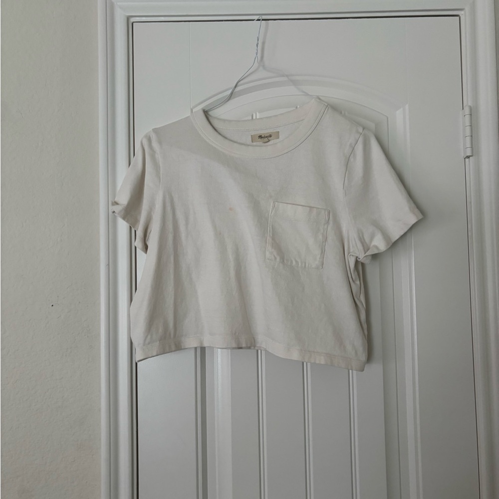 Madewell Kids Cream Short Sleeve Tee with Pocket